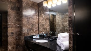 Summit Two Queen Room view of washroom. 