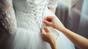 Wedding dress adjustment.