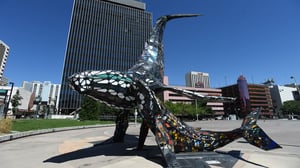 image of space whale sculpture in Reno