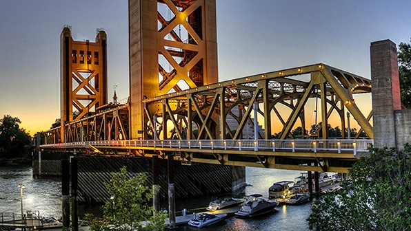 Bridge in Sacramento California at Sunset
